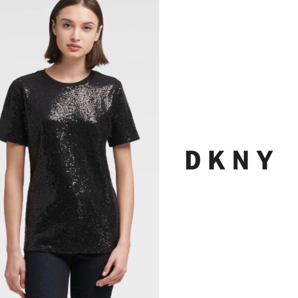 DKNY FRONT AND BACK SEQUIN TEE